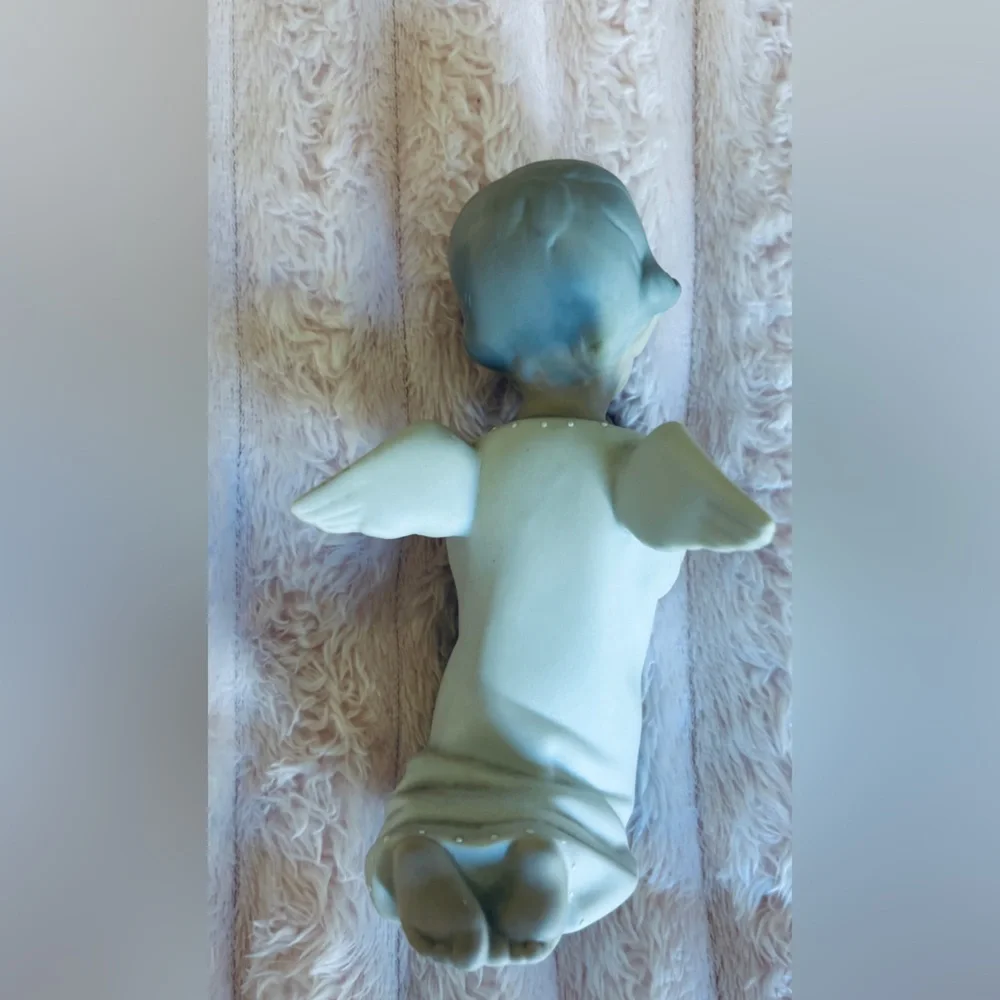 Lladro Praying Small Angel Boy Vintage Ceramic Made in Italy Cherub Matte - Picture 3 of 6